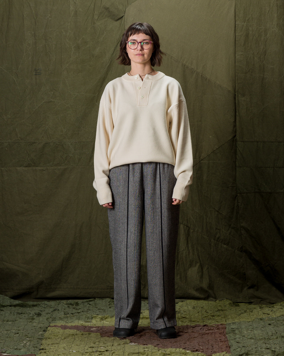Olde H & Daughter Wool Henley Neck L/S - Ecru 10 - Standard & Strange