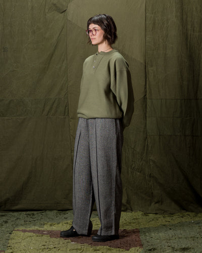 Olde H & Daughter Wool Henley Neck L/S - Smoke Moss 10 - Standard & Strange