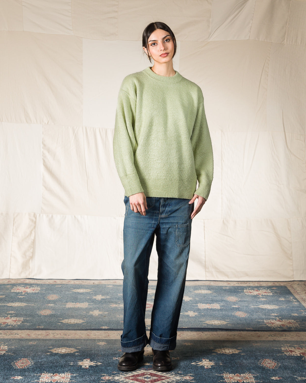 Olde H & Daughter Silk Shaggy Dog Pullover - Pistachio - Standard & Strange