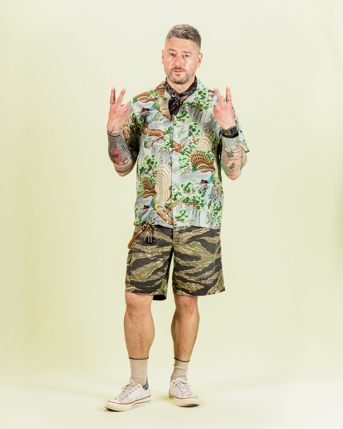 OrSlow Peacock Garden Hawaiian Shirt - Green - Standard & Strange