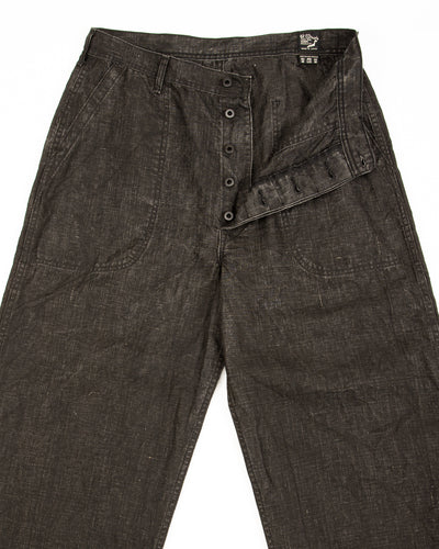 OrSlow WWII 40's U.S. Navy Utility Trousers - Sumi Coated Linen - Standard & Strange