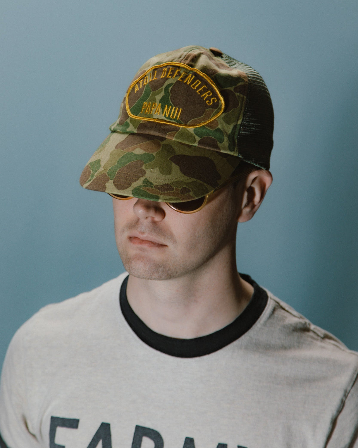 Papa Nui Original Ships Cap - Frogskin Camo HBT - Standard & Strange