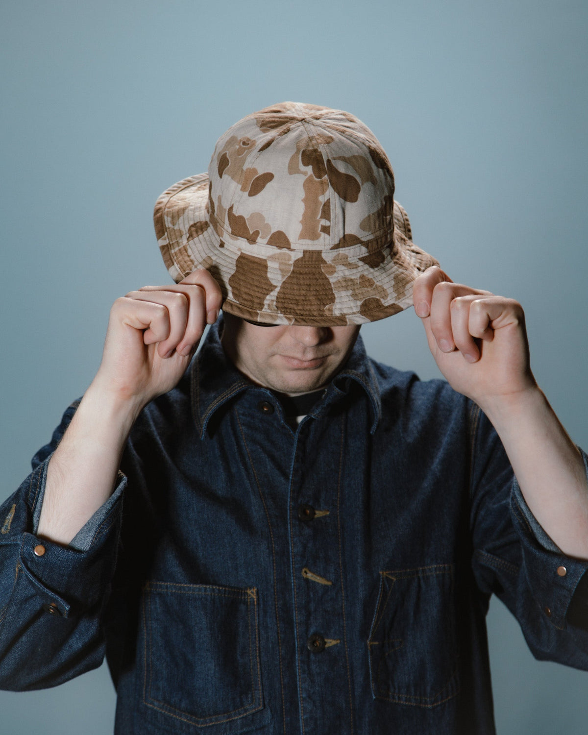 Papa Nui Battalion Work Hat - Brown Frogskin Camo HBT - Standard & Strange