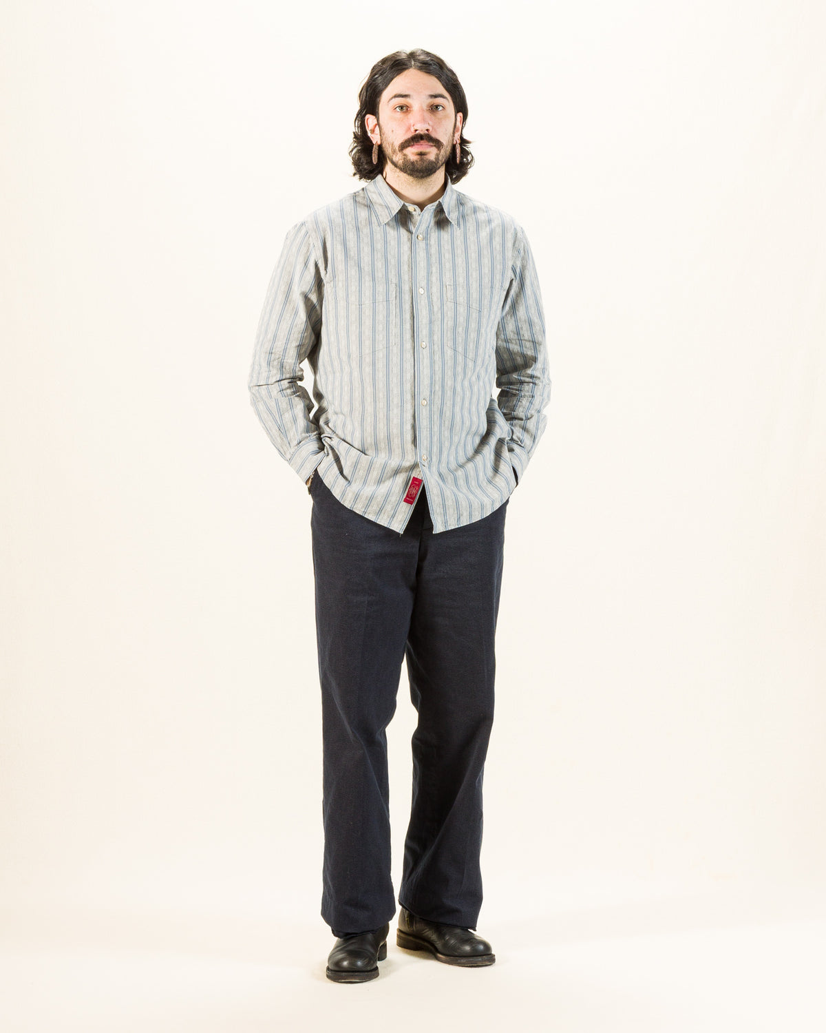 Prequel Striped Work Shirt - Grey - Standard & Strange