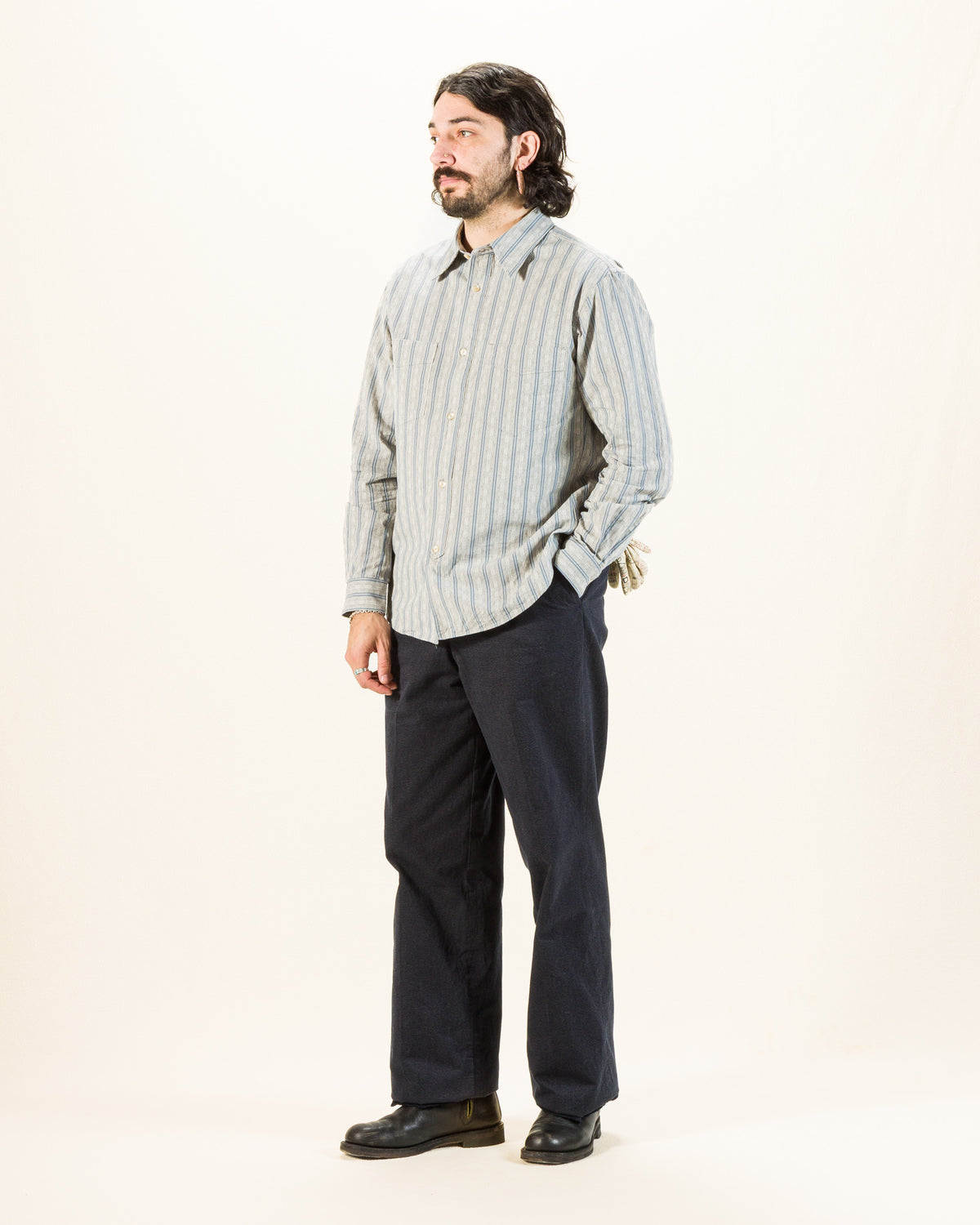 Prequel Striped Work Shirt - Grey - Standard & Strange