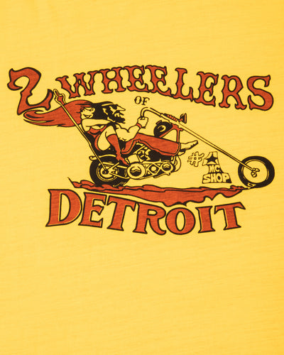 The Real McCoy's Athletic T-Shirt / 2-Wheelers Of Detroit - Yellow - Standard & Strange