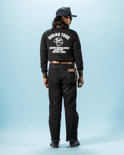 The Real McCoy's Buco L/S Tee / Riding Togs - Black/Charcoal - Standard & Strange