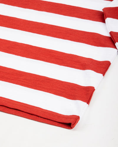 The Real McCoy's Buco Stripe Tee L/S - White/Red - Standard & Strange