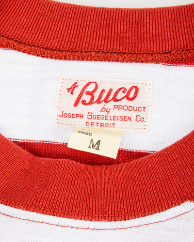 The Real McCoy's Buco Stripe Tee L/S - White/Red - Standard & Strange