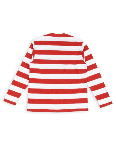 The Real McCoy's Buco Stripe Tee L/S - White/Red - Standard & Strange