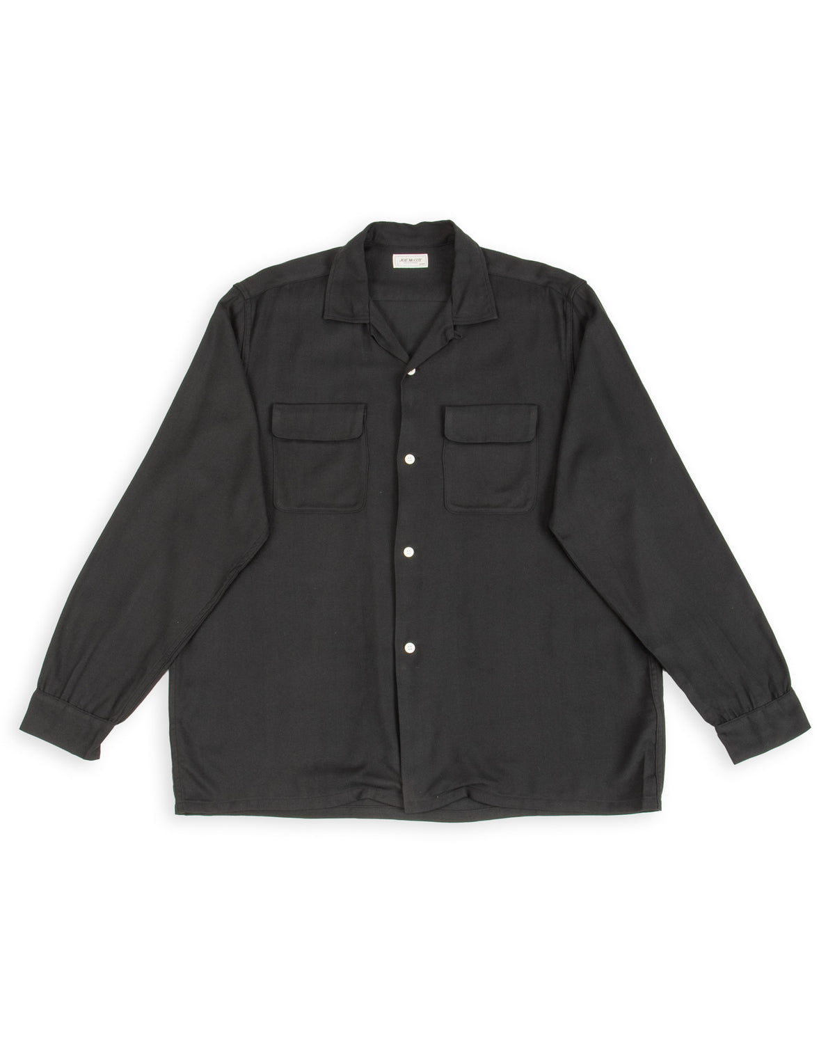 The Real McCoy's Open Collar Rayon Shirt - Black - Standard & Strange