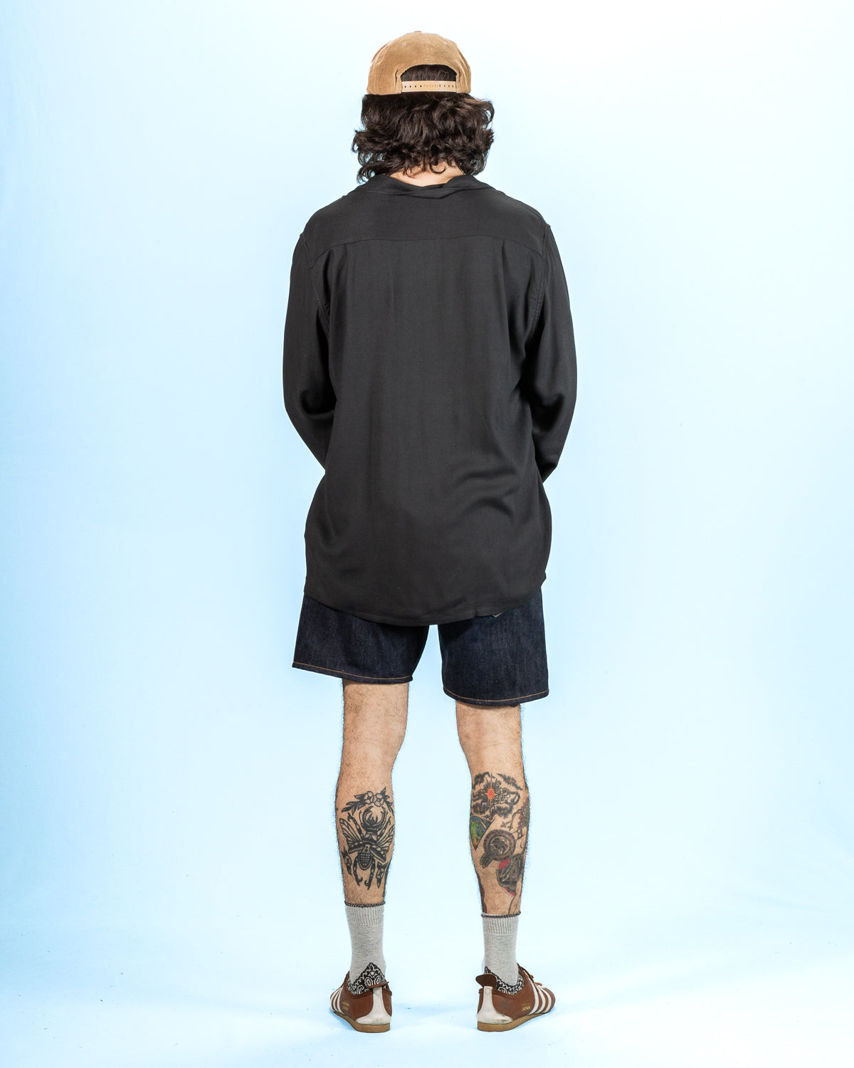 The Real McCoy's Open Collar Rayon Shirt - Black - Standard & Strange