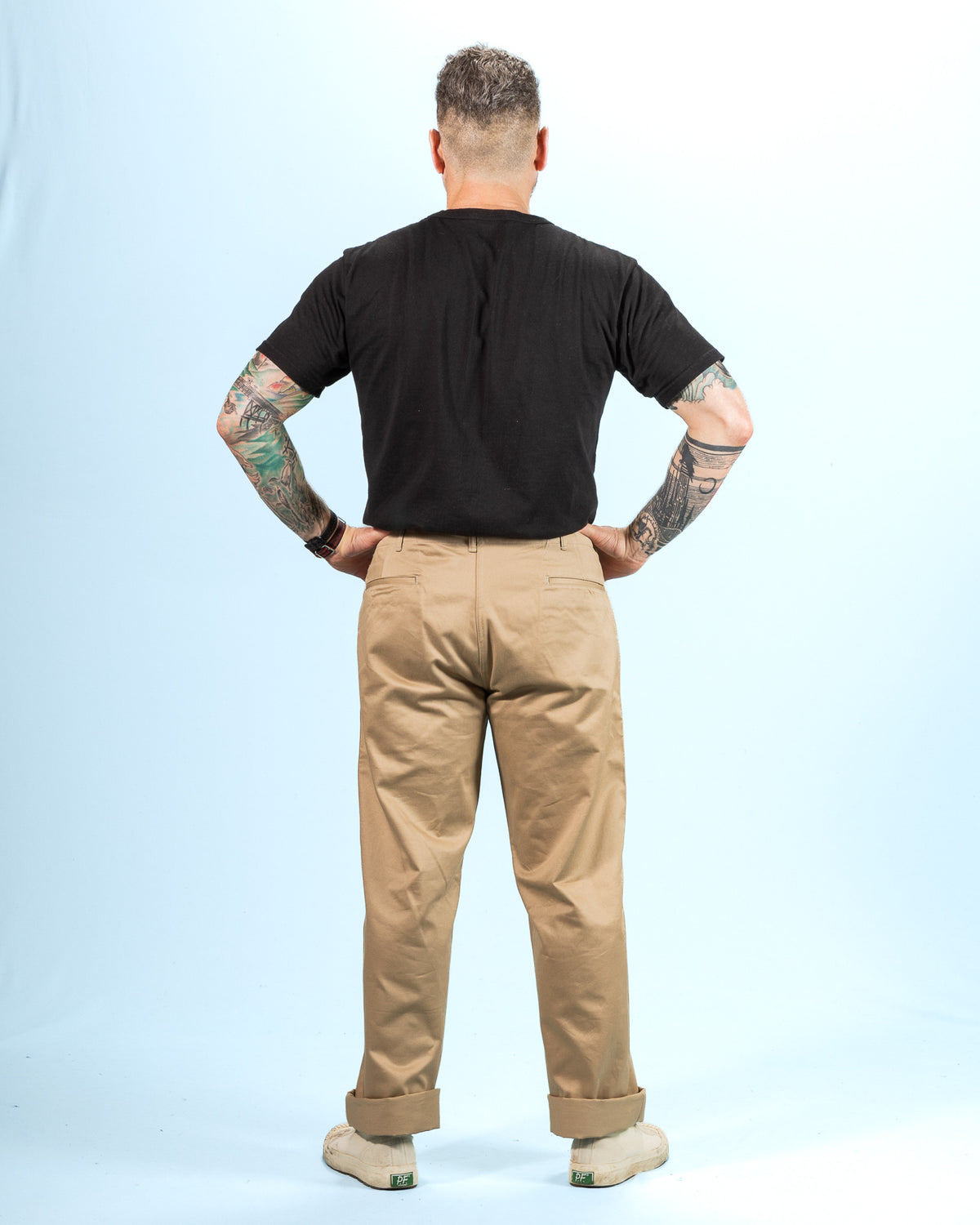The Real McCoy's Trousers, Cotton, Khaki, 1945 - Khaki - Standard & Strange
