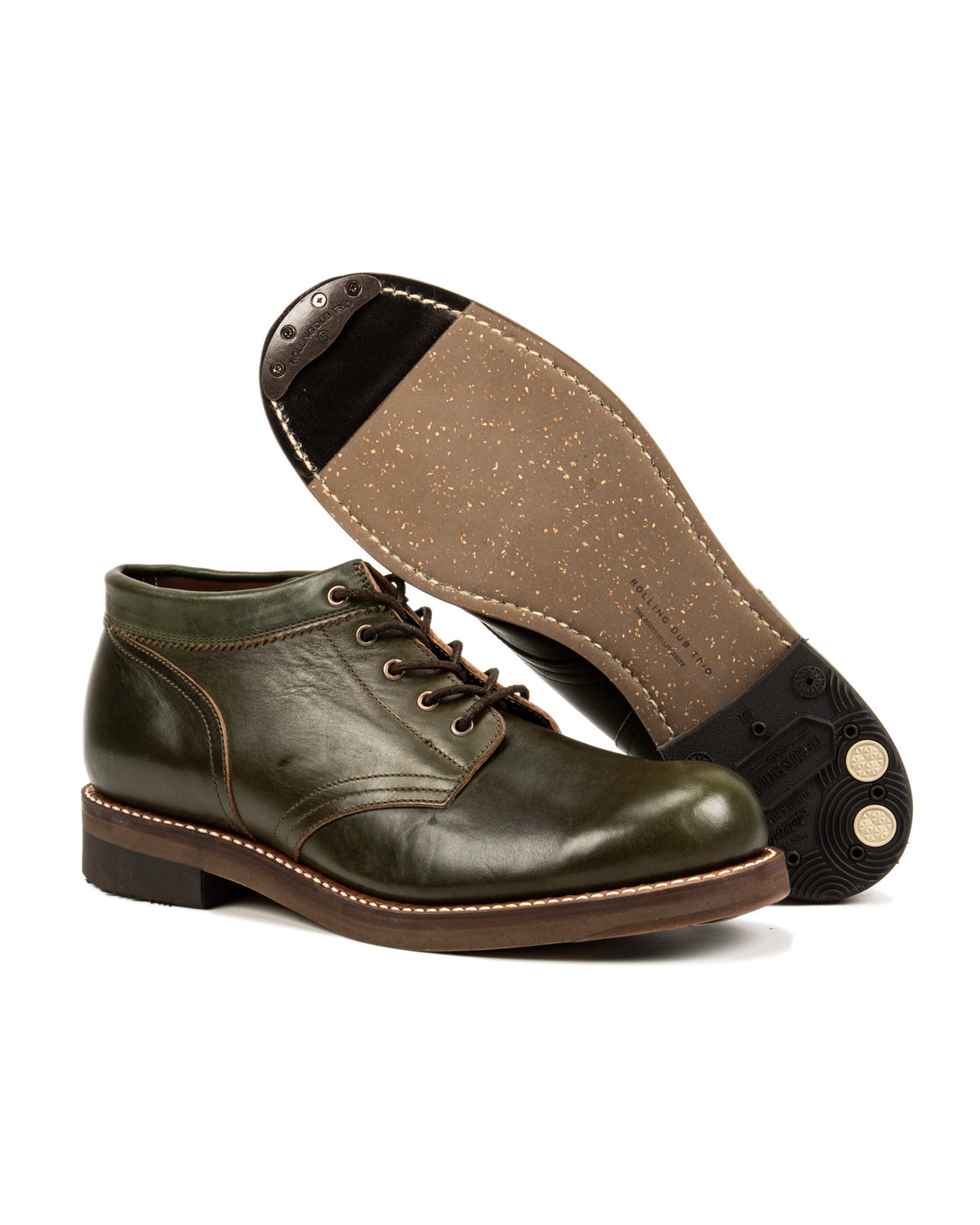 Rolling Dub Trio Coupen Mid Cut Boot - Green Horsehide 11 - Standard & Strange