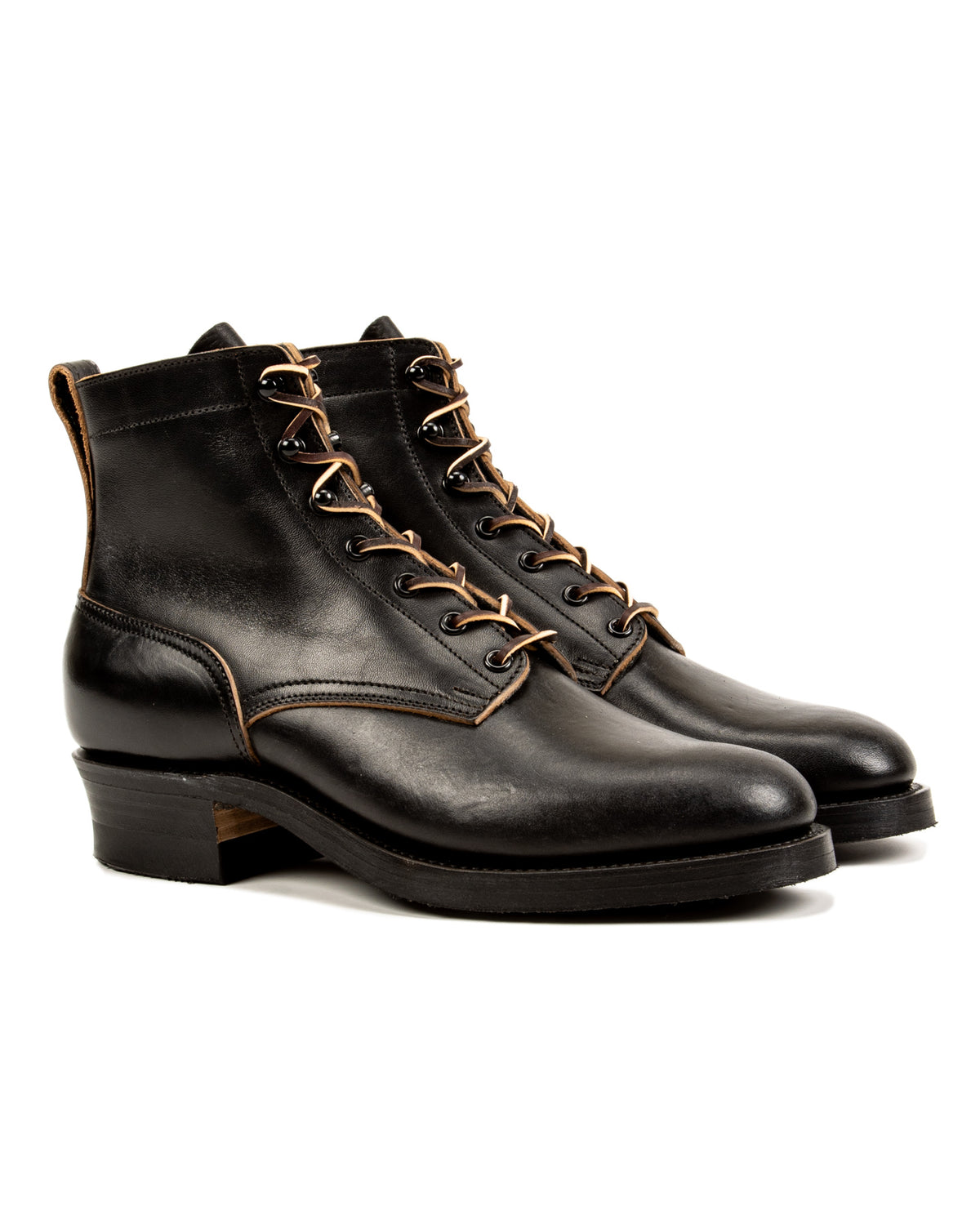 Rolling Dub Trio Griffin Plain Toe Boots - Black Horsebutt - Standard & Strange