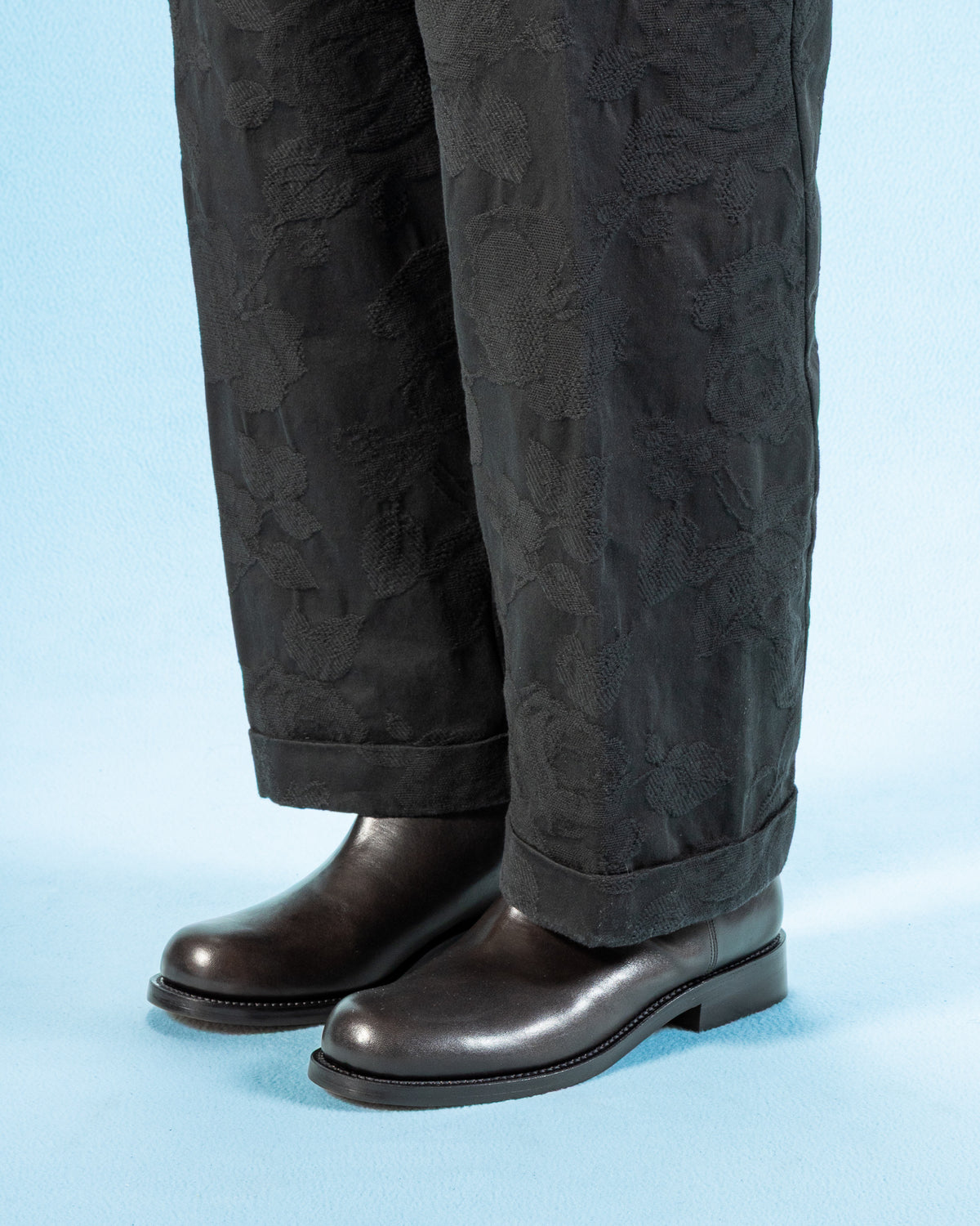 Rolling Dub Trio Rottweiler Riding Boots - Black & Brown Horsehide - Standard & Strange