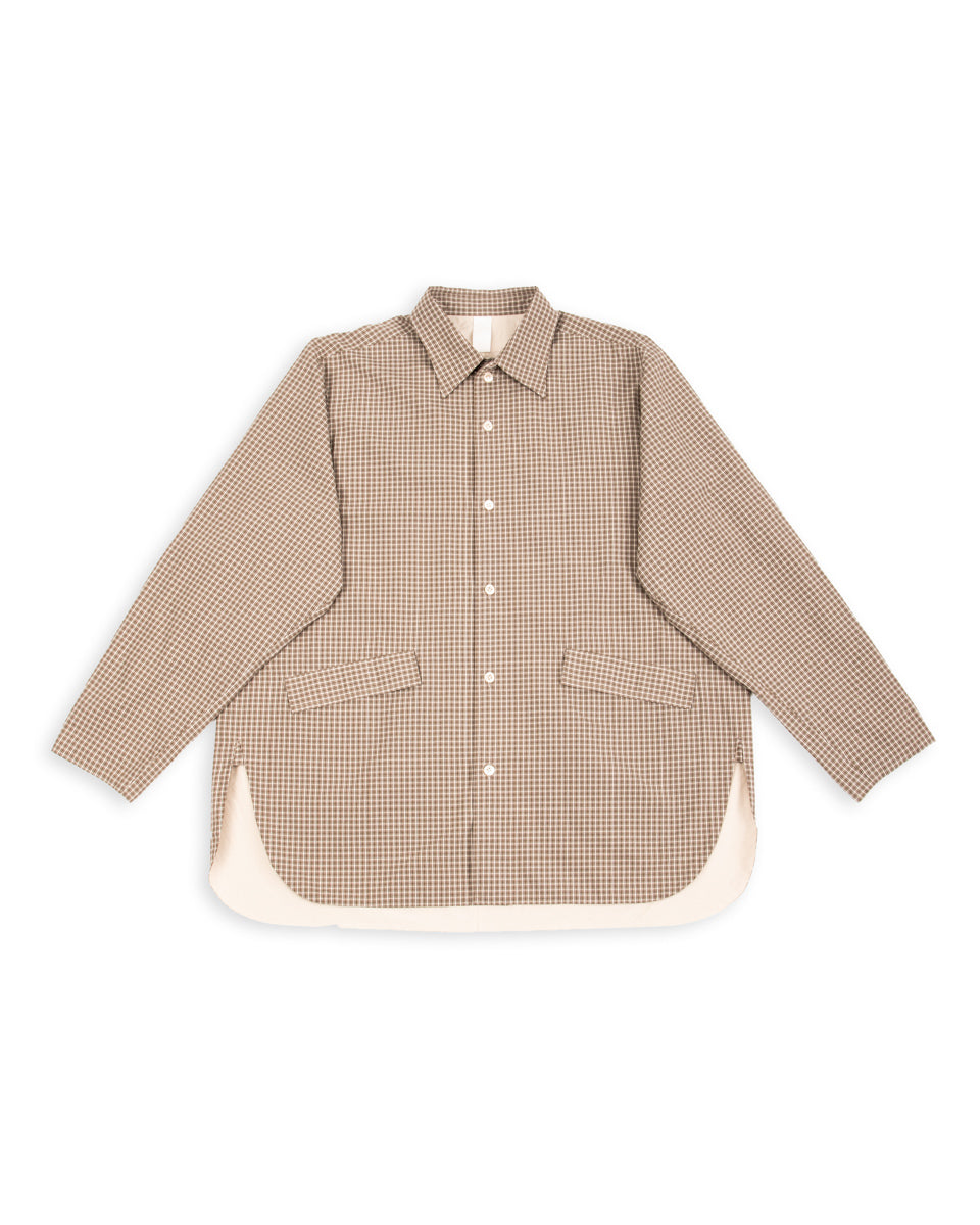 Senui Cover Shirt - Brown Organic Washer Check - Standard & Strange