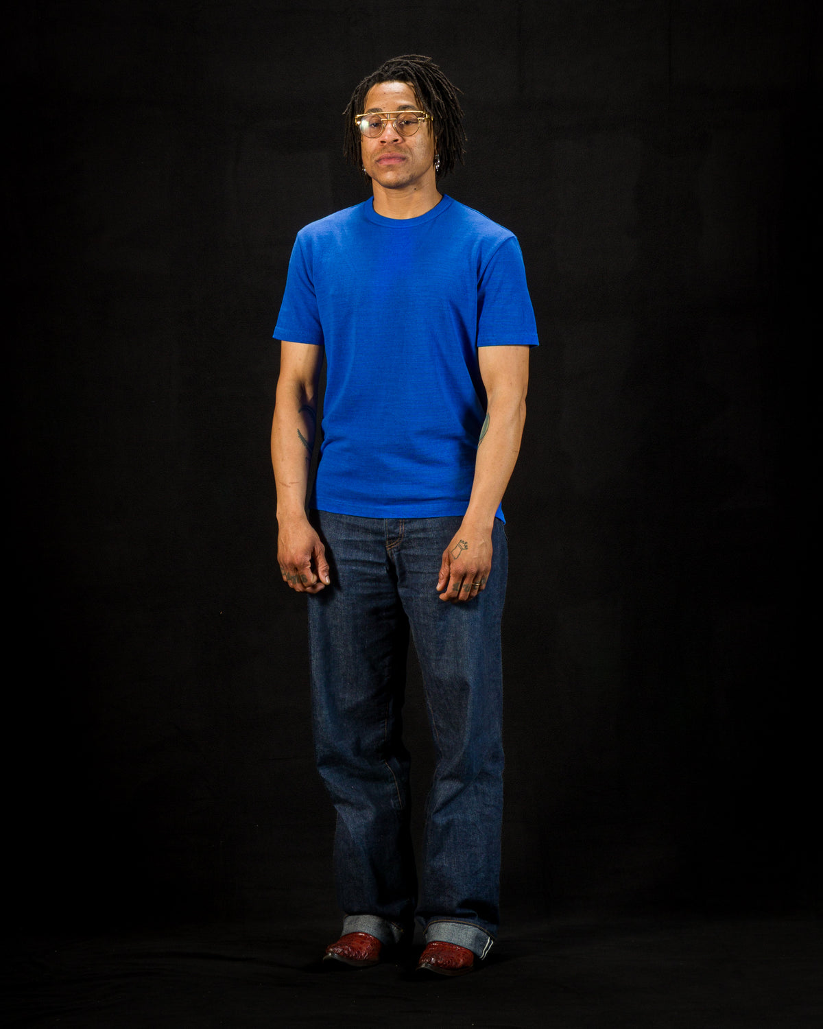 Standard & Strange Wakayama Special Loopwheel Tee - Klein Blue - Standard & Strange