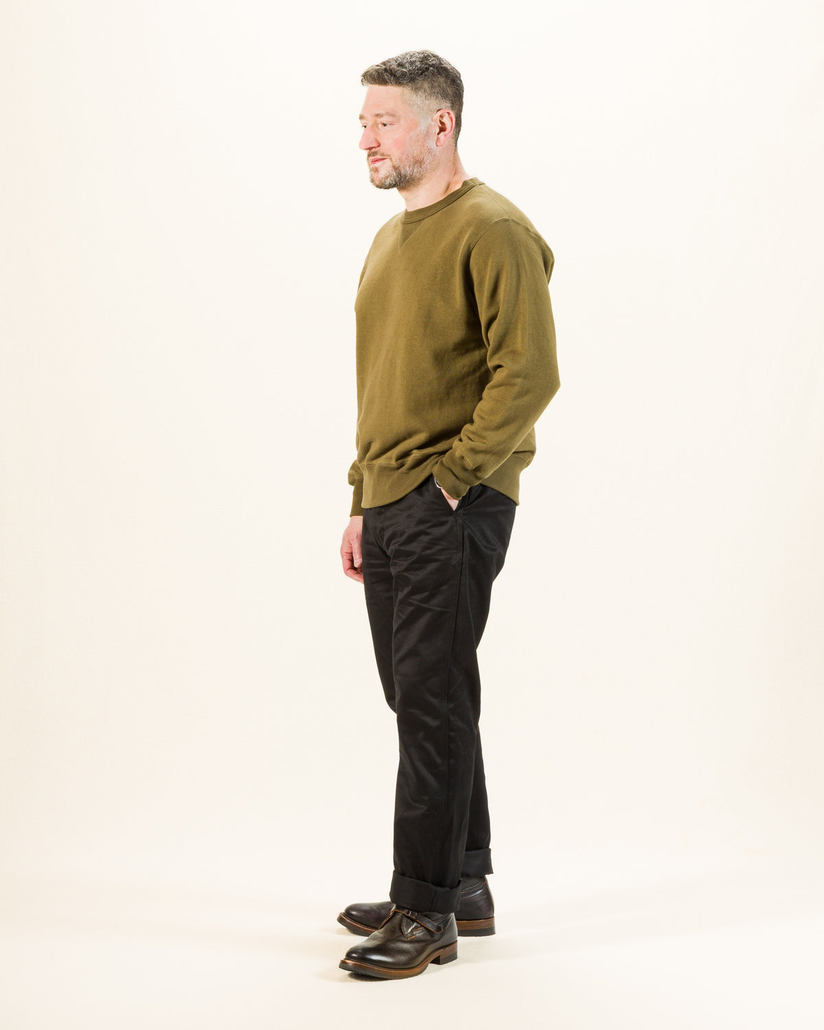 The Real McCoy's 10 oz Loopwheel Crewneck Sweatshirt - Olive - Standard & Strange