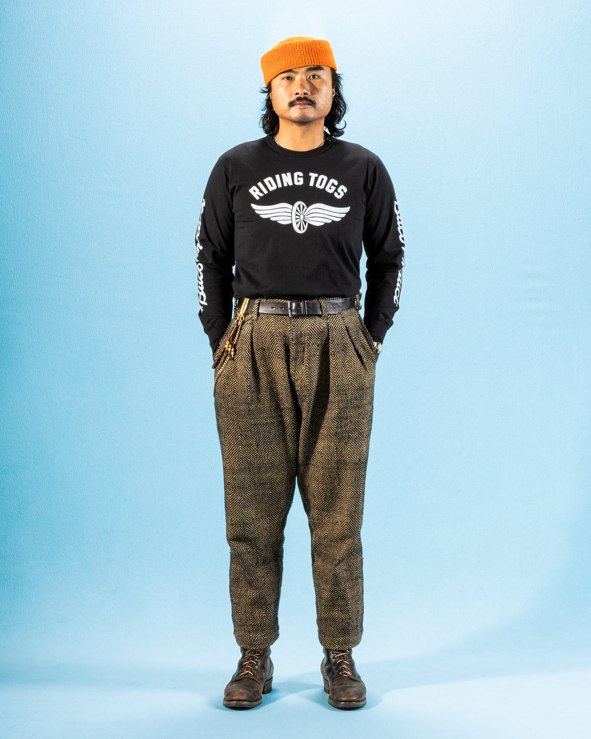 The Real McCoy's Buco L/S Tee / Riding Togs - Black - Standard & Strange