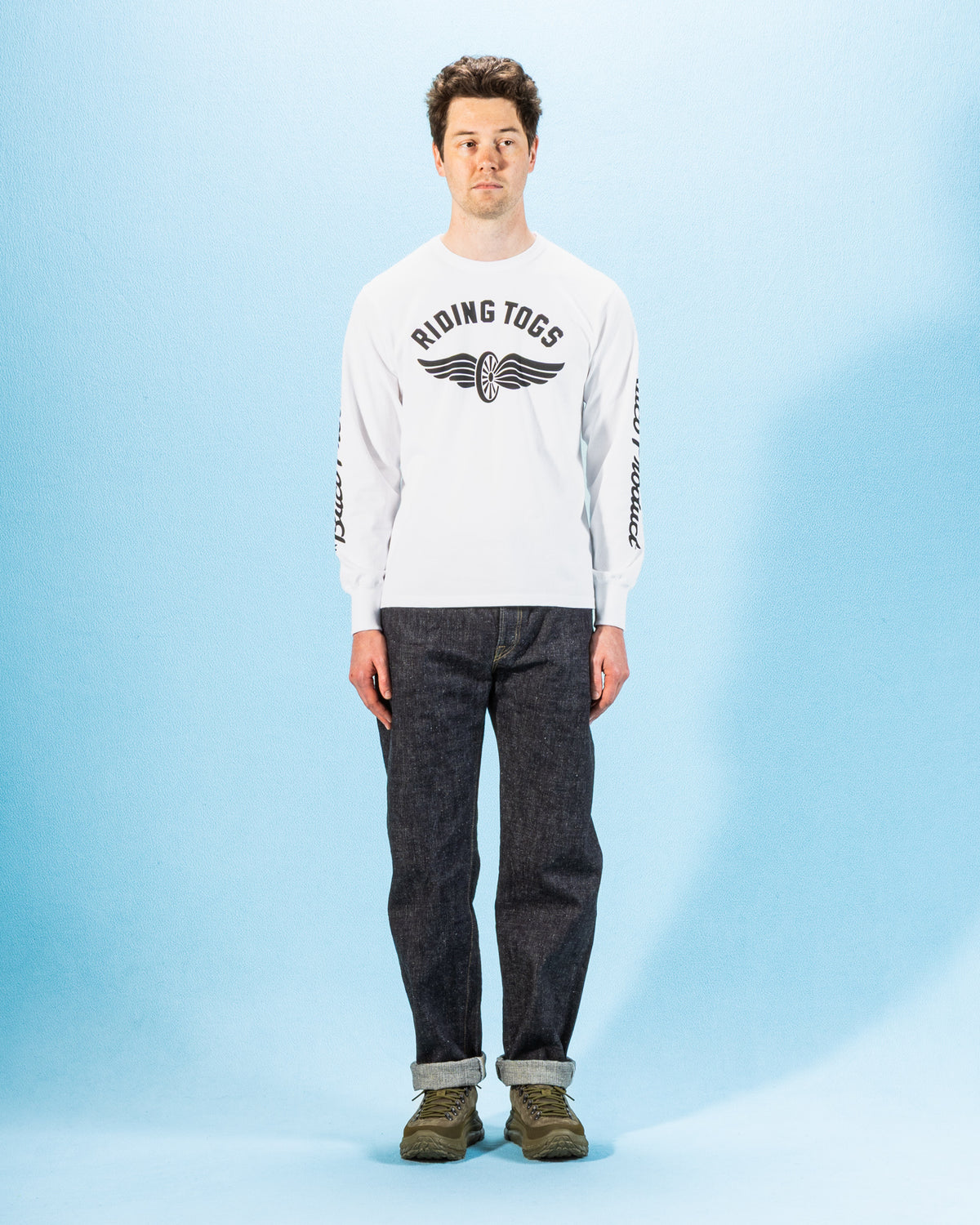 The Real McCoy's Buco L/S Tee / Riding Togs - White - Standard & Strange
