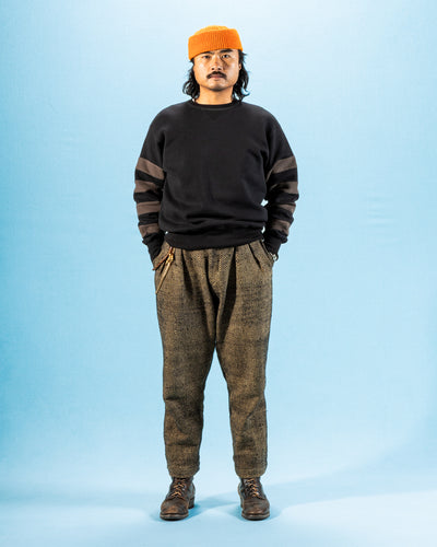 The Real McCoy's Buco Striped-Sleeve Sweatshirt - Black/Charcoal - Standard & Strange