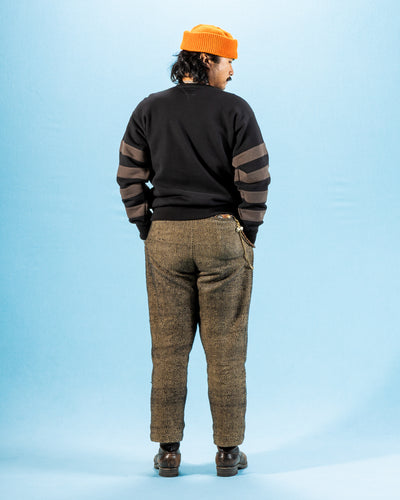 The Real McCoy's Buco Striped-Sleeve Sweatshirt - Black/Charcoal - Standard & Strange