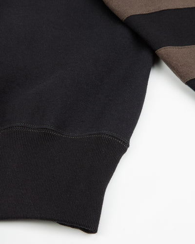 The Real McCoy's Buco Striped-Sleeve Sweatshirt - Black/Charcoal - Standard & Strange
