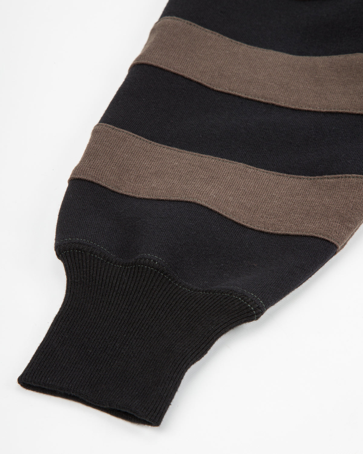 The Real McCoy's Buco Striped-Sleeve Sweatshirt - Black/Charcoal - Standard & Strange