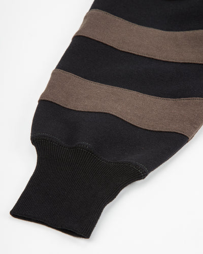 The Real McCoy's Buco Striped-Sleeve Sweatshirt - Black/Charcoal - Standard & Strange