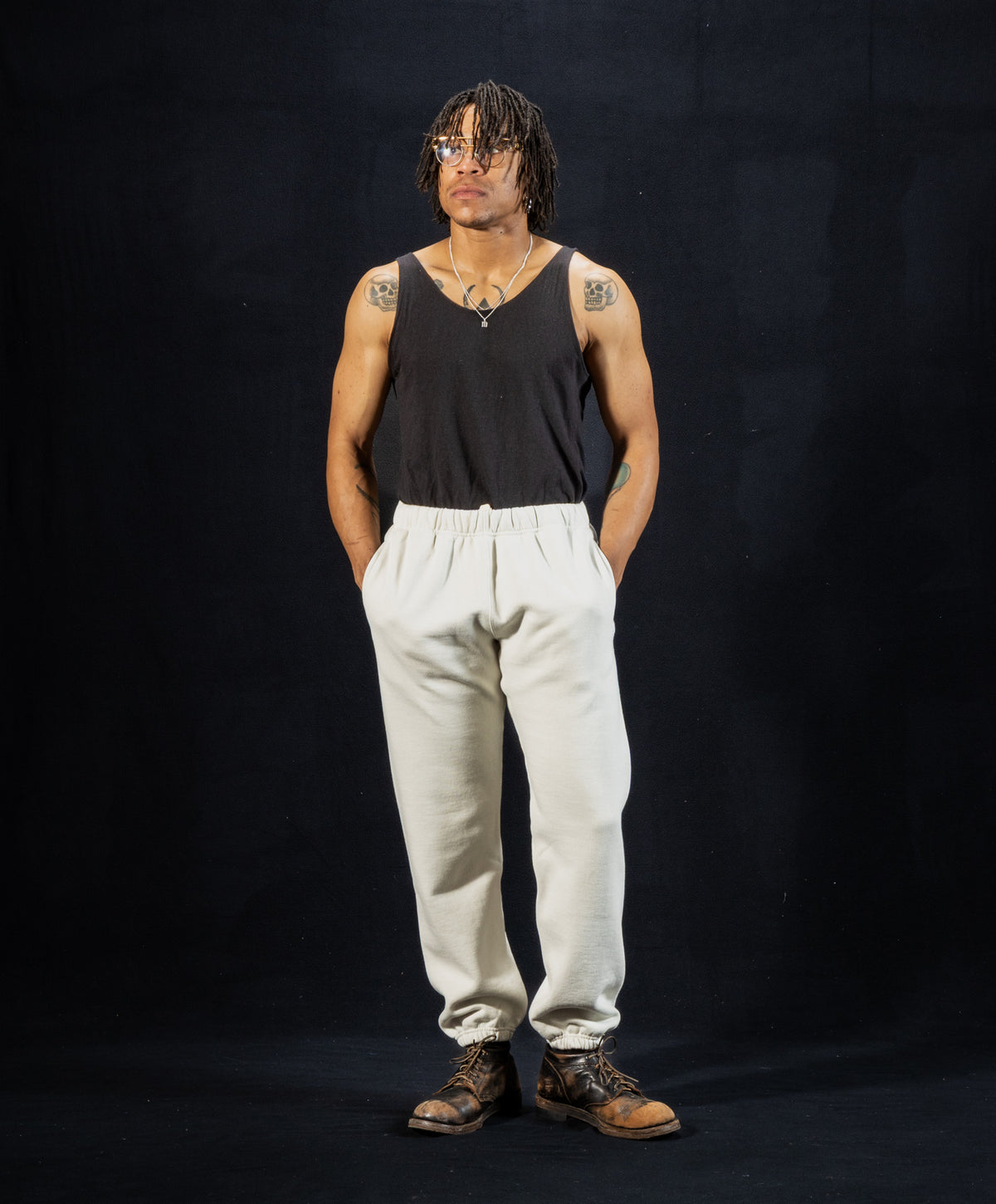 The Real McCoy's 10 oz. Loopwheel Sweatpants - Milk - Standard & Strange