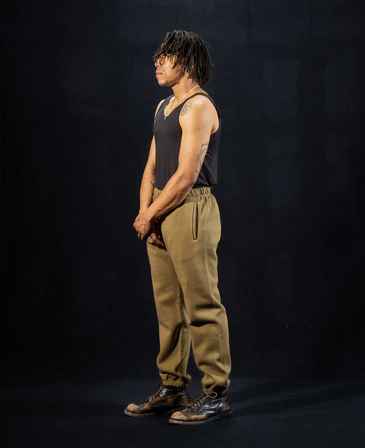 The Real McCoy's 10 oz. Loopwheel Sweatpants - Olive - Standard & Strange