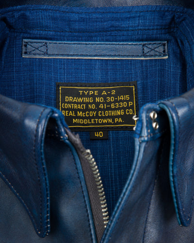 The Real McCoy's Type A-2 Leather Jacket - Indigo Dyed - Standard & Strange