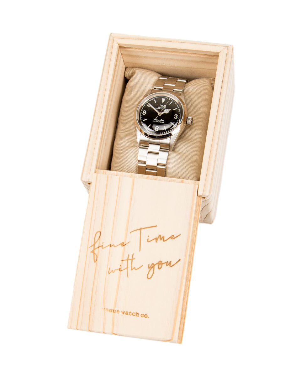 Vague Watch Co. Every-One Watch [E1-L-001] - Black Dial - Standard & Strange