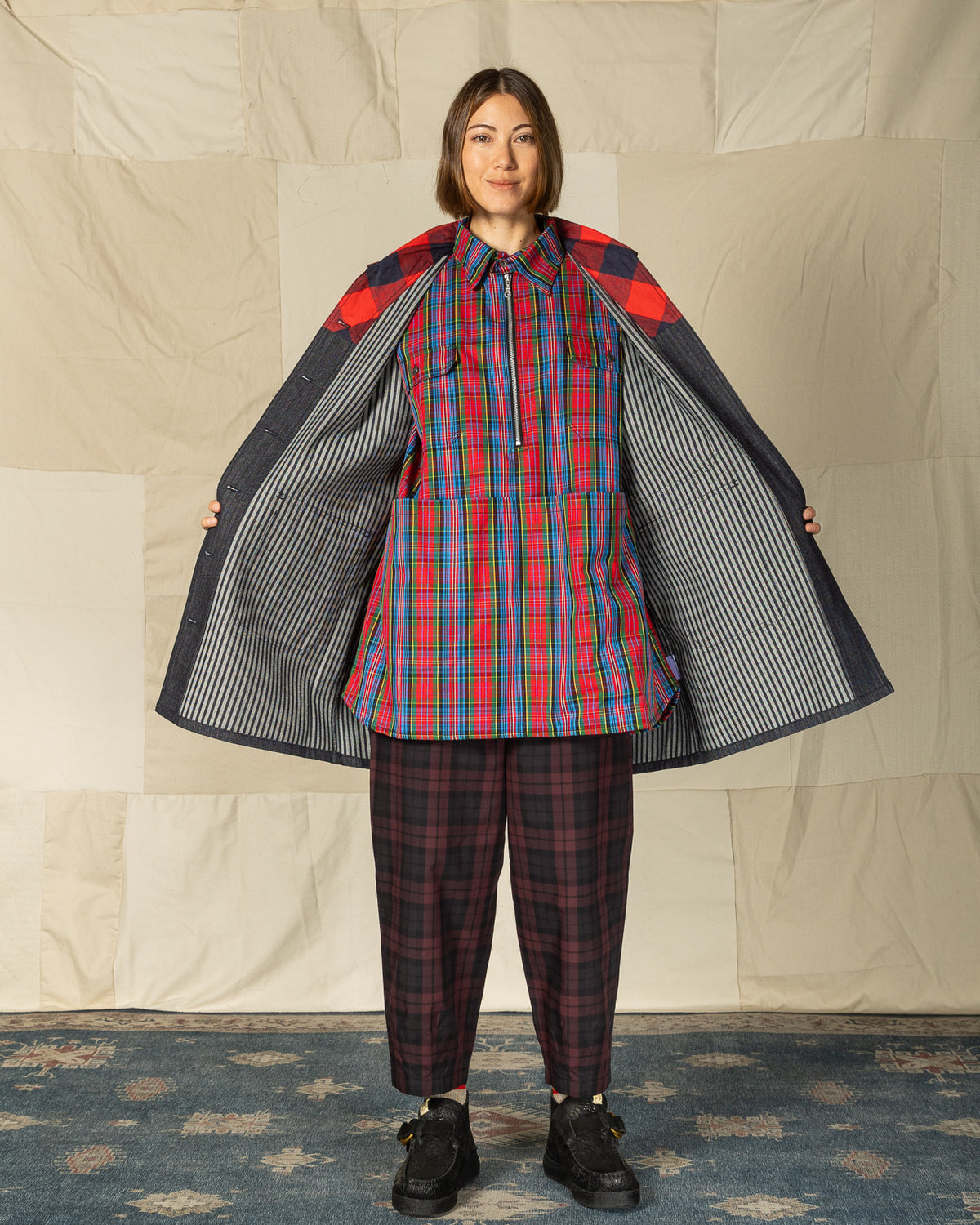 W'Menswear Hunter Fisher Coat - Denim/Red - Standard & Strange