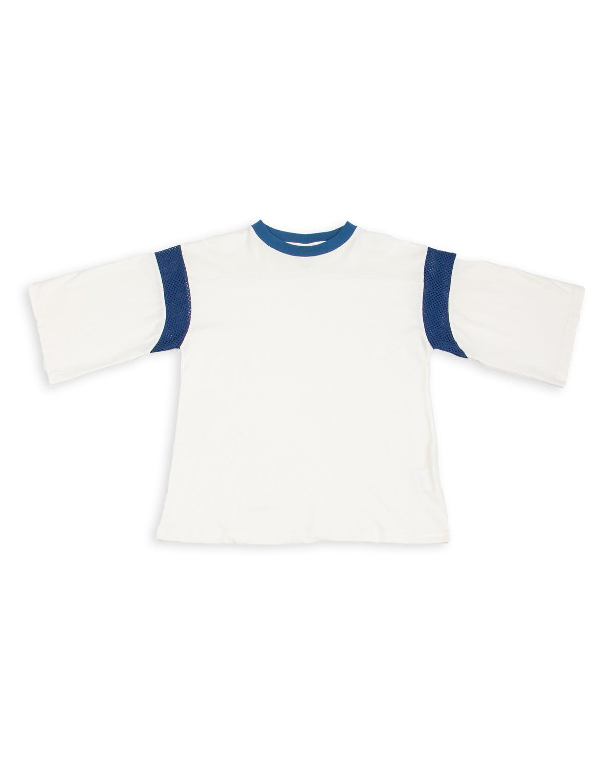 W'Menswear Football Tee - Off-White/Indigo Cotton/Hemp - Standard & Strange