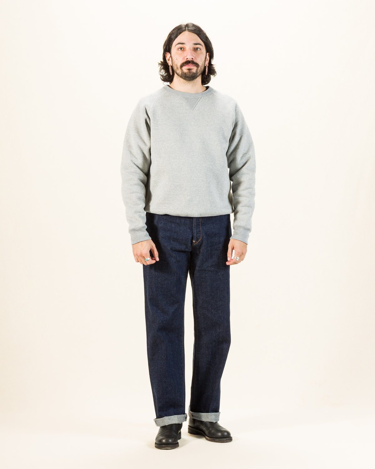 Wonder Looper Double Heavyweight French Terry Pullover Crewneck - Heather Grey - Standard & Strange