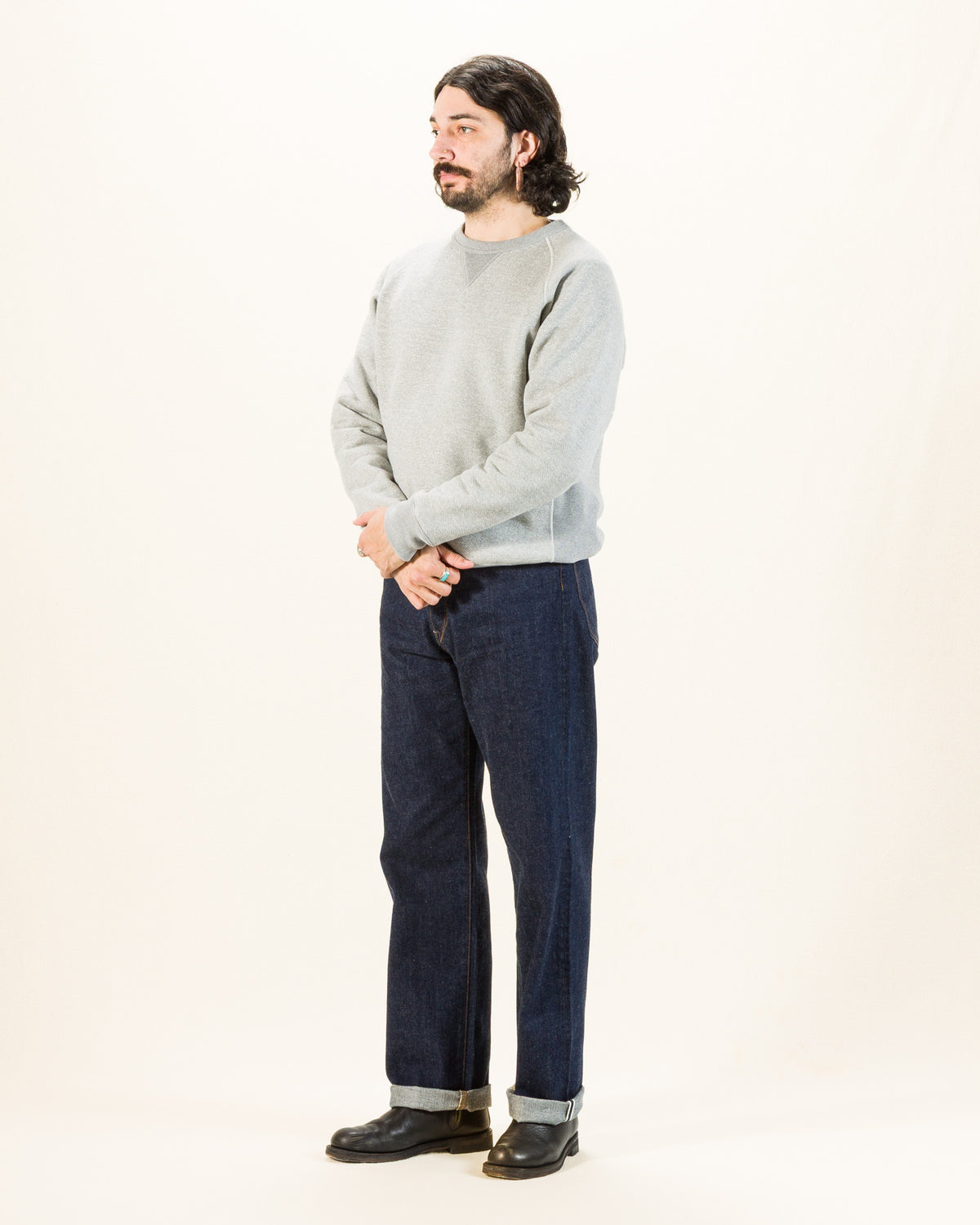 Wonder Looper Double Heavyweight French Terry Pullover Crewneck - Heather Grey - Standard & Strange