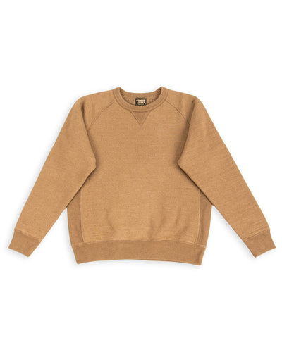 Wonder Looper Foxfibre® Double Heavyweight French Terry Pullover Crewneck - Iron Mordant Coyote 80 - Standard & Strange