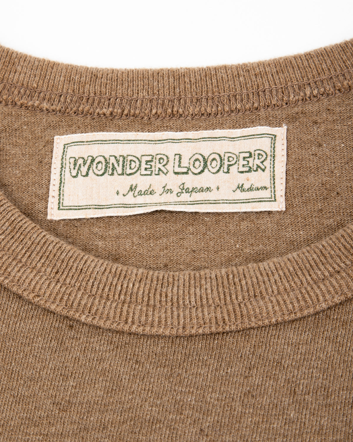 Wonder Looper Iron Mordant Foxfibre® Tsuriami Crewneck T-shirt - Coyote 70 - Standard & Strange