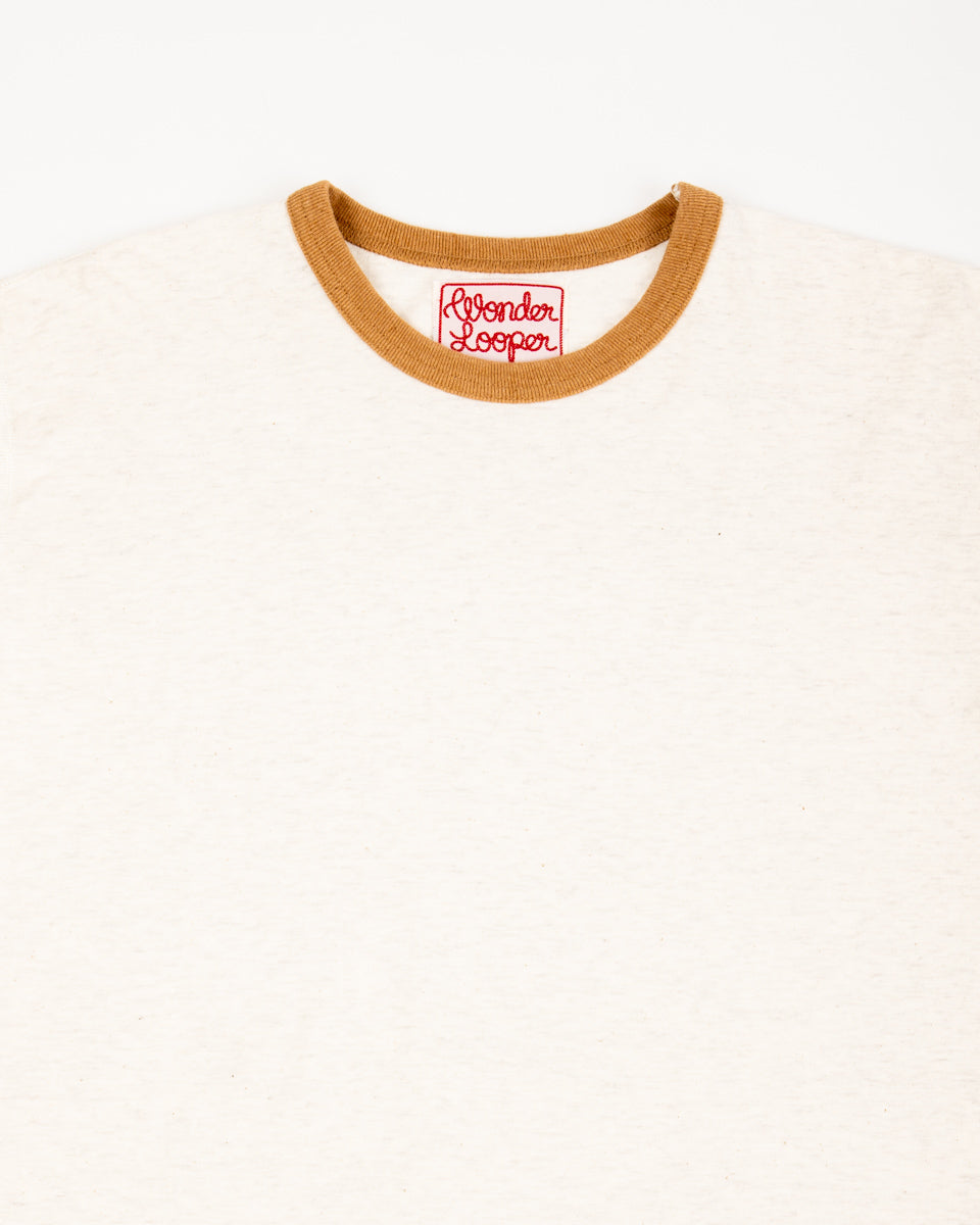 Wonder Looper Recycled Cotton Foxfibre® Ringer Tee - Sand - Standard & Strange