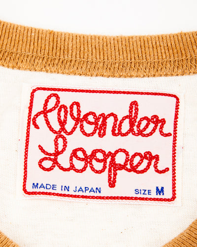 Wonder Looper Recycled Cotton Foxfibre® Ringer Tee - Sand - Standard & Strange