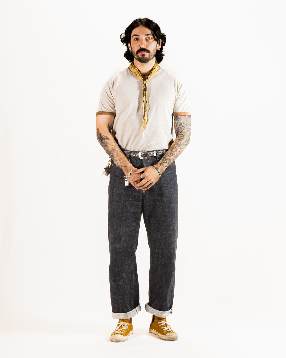 Wonder Looper Recycled Cotton Foxfibre® Ringer Tee - Sand - Standard & Strange