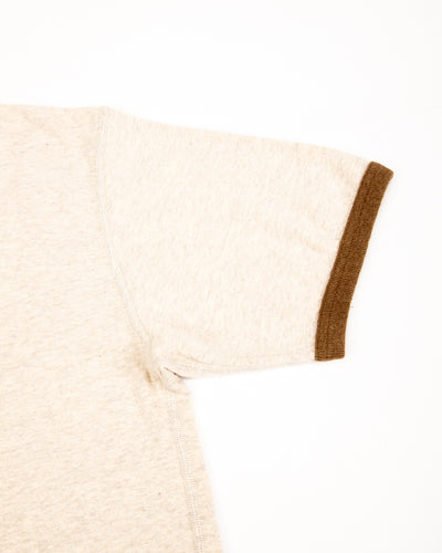 Wonder Looper Recycled Cotton Foxfibre® Ringer Tee - Stone - Standard & Strange