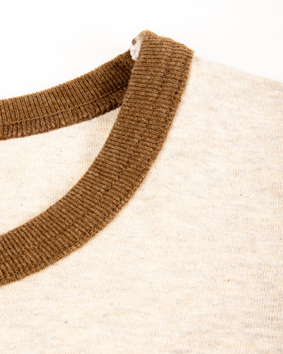 Wonder Looper Recycled Cotton Foxfibre® Ringer Tee - Stone - Standard & Strange