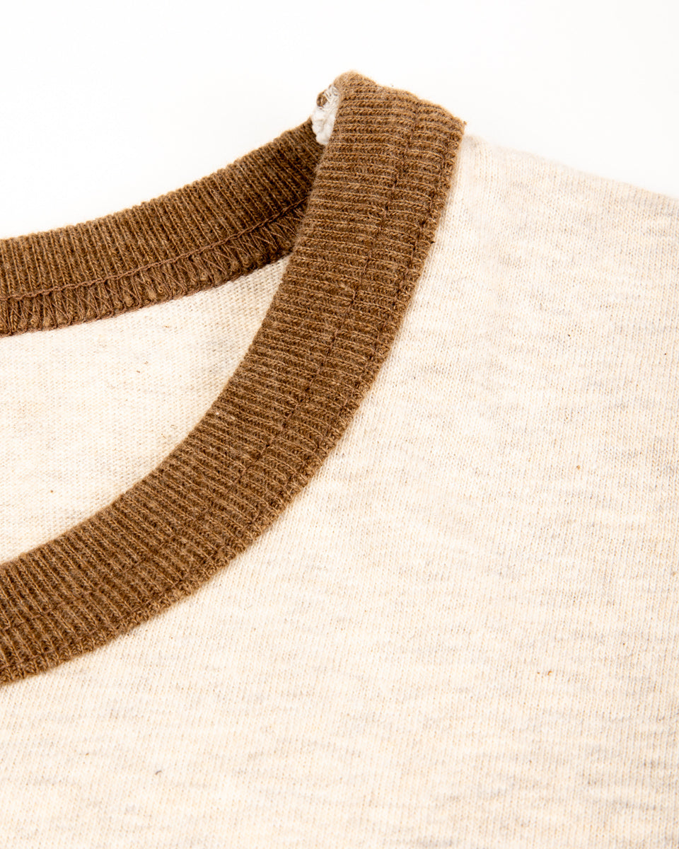 Wonder Looper Recycled Cotton Foxfibre® Ringer Tee - Stone - Standard & Strange