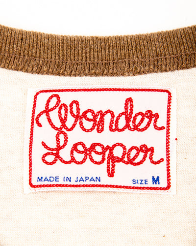 Wonder Looper Recycled Cotton Foxfibre® Ringer Tee - Stone - Standard & Strange
