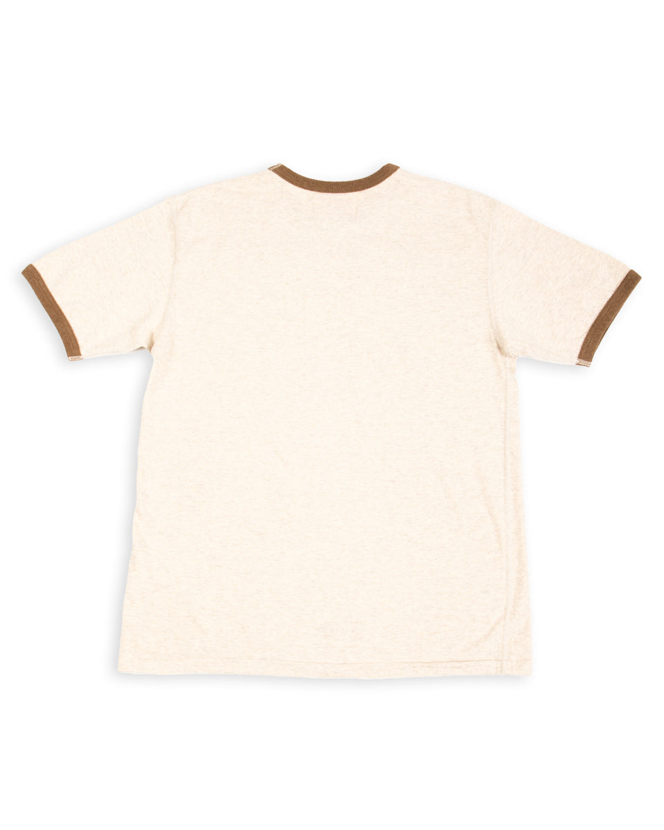 Wonder Looper Recycled Cotton Foxfibre® Ringer Tee - Stone - Standard & Strange
