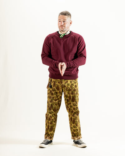 Wonder Looper Super Looper French Terry Pullover Crewneck - Burgundy - Standard & Strange