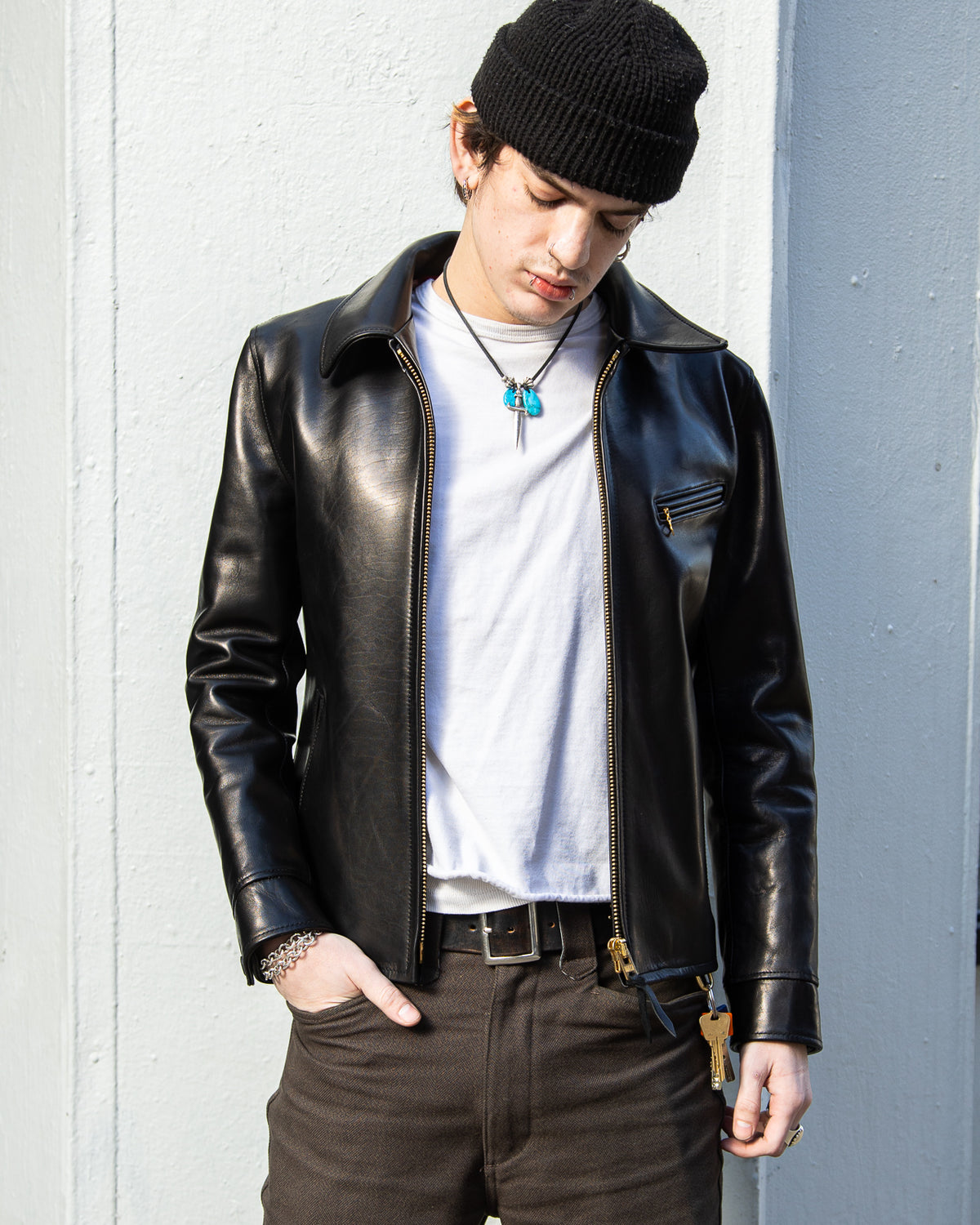 Y'2 Leather HV Horse Single Riders Jacket (HVR-42) - Black - Standard & Strange